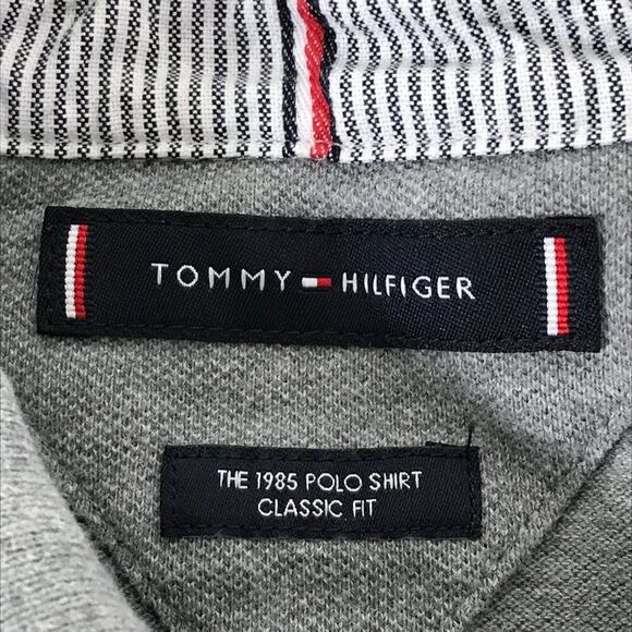 Tommy Hilfiger The 1985 Classic Fit Polo Shirt Men's Large Gray Casual Golf - Picture 9 of 11